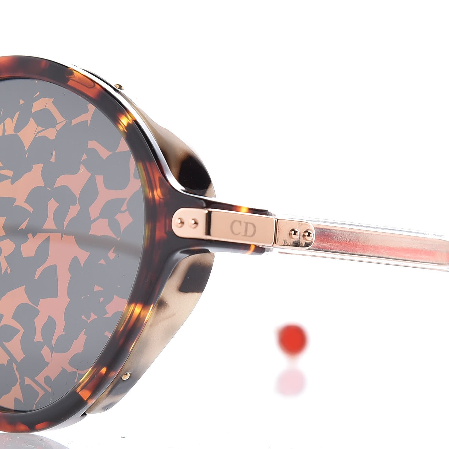 Christian Dior Acetate Leaf Print Umbrage Round Sunglasses Pink Foliage 5 of 10