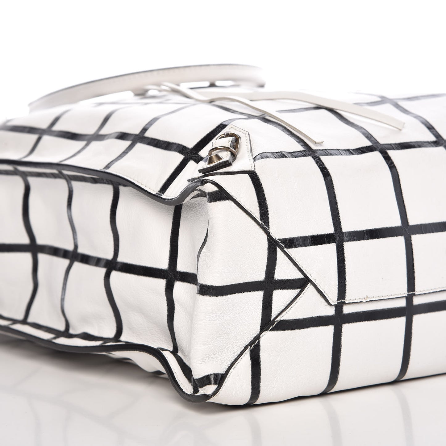 Agneau Papier Ledger Tote White Black