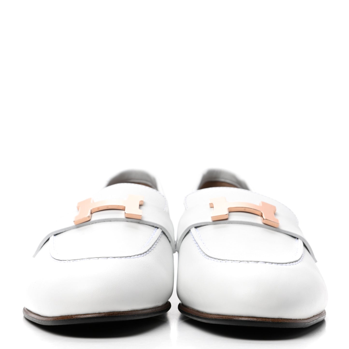 Calfskin Womens Paris Loafers 38 White