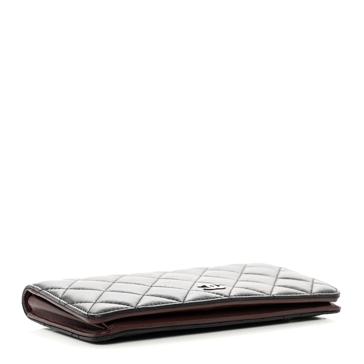 Lambskin Quilted Yen Wallet Black