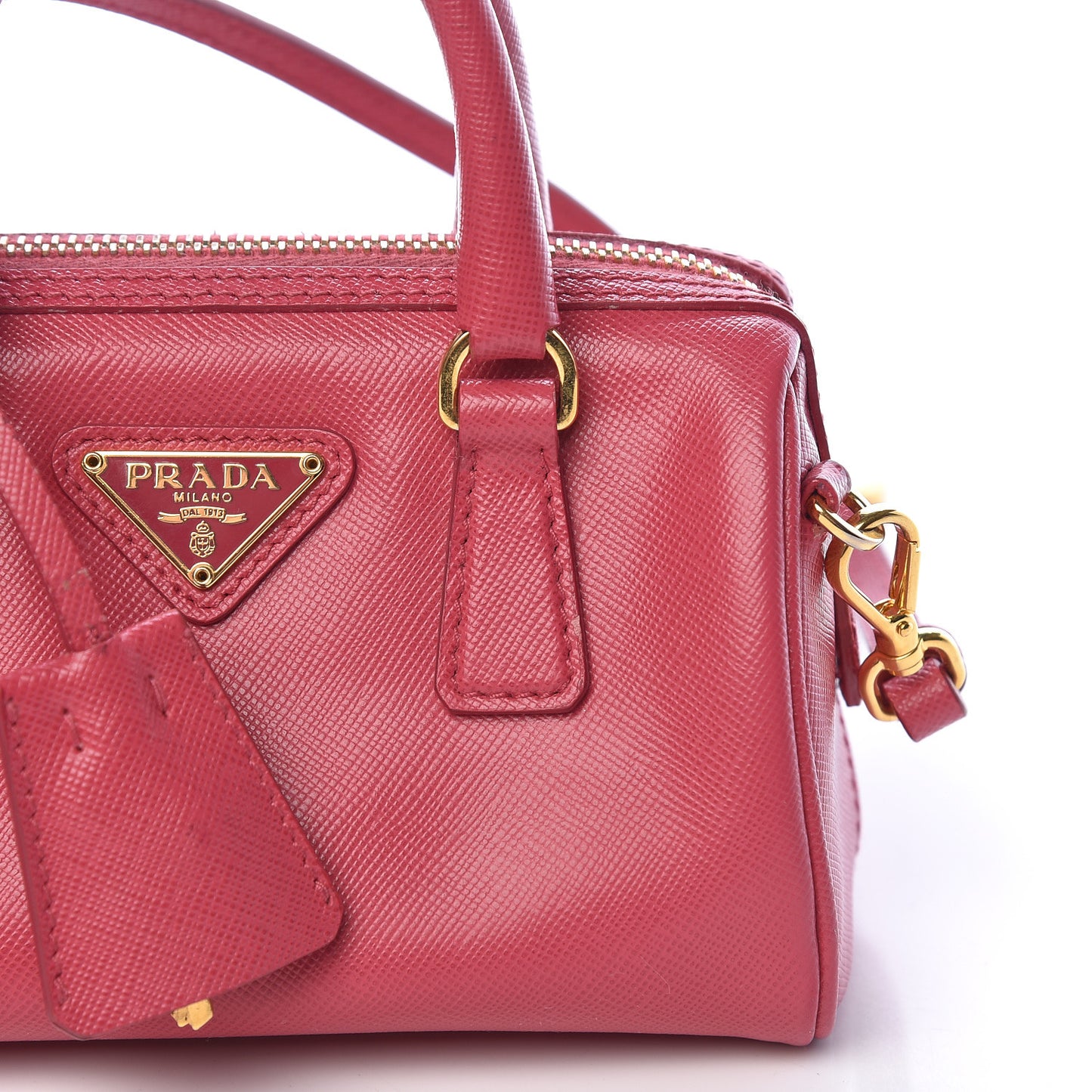 Saffiano Lux Mini Top Handle Crossbody Bag Peonia