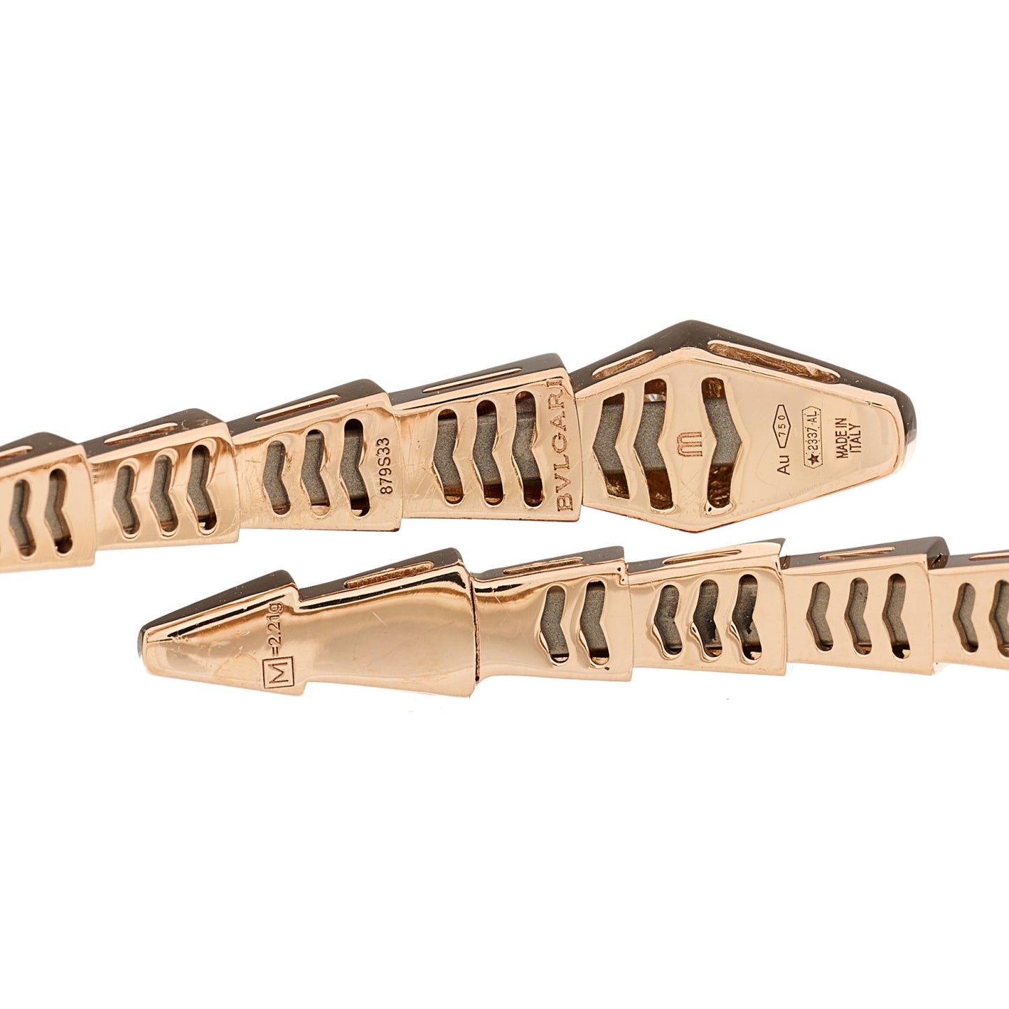 18K Rose Gold Diamond Serpenti Viper Bracelet M
