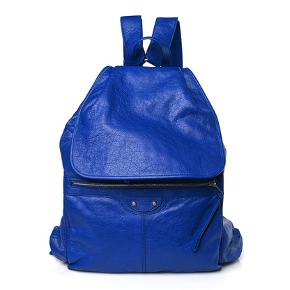 Balenciaga Agneau Classic Silver Hardware S Traveler Backpack Bleu Lazuli 1 of 9