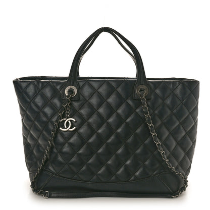 Chanel Calfskin Quilted Small Easy Shopping Tote Black 1 of 16