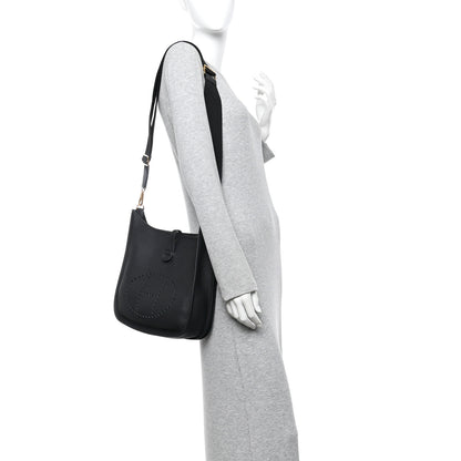 Hermes Taurillon Clemence EVELYNE III PM Black 2 of 11