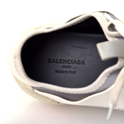 Balenciaga Mesh Calfskin Neoprene Suede Womens Race Runner Sneakers 40 White Black Gris 6 of 8