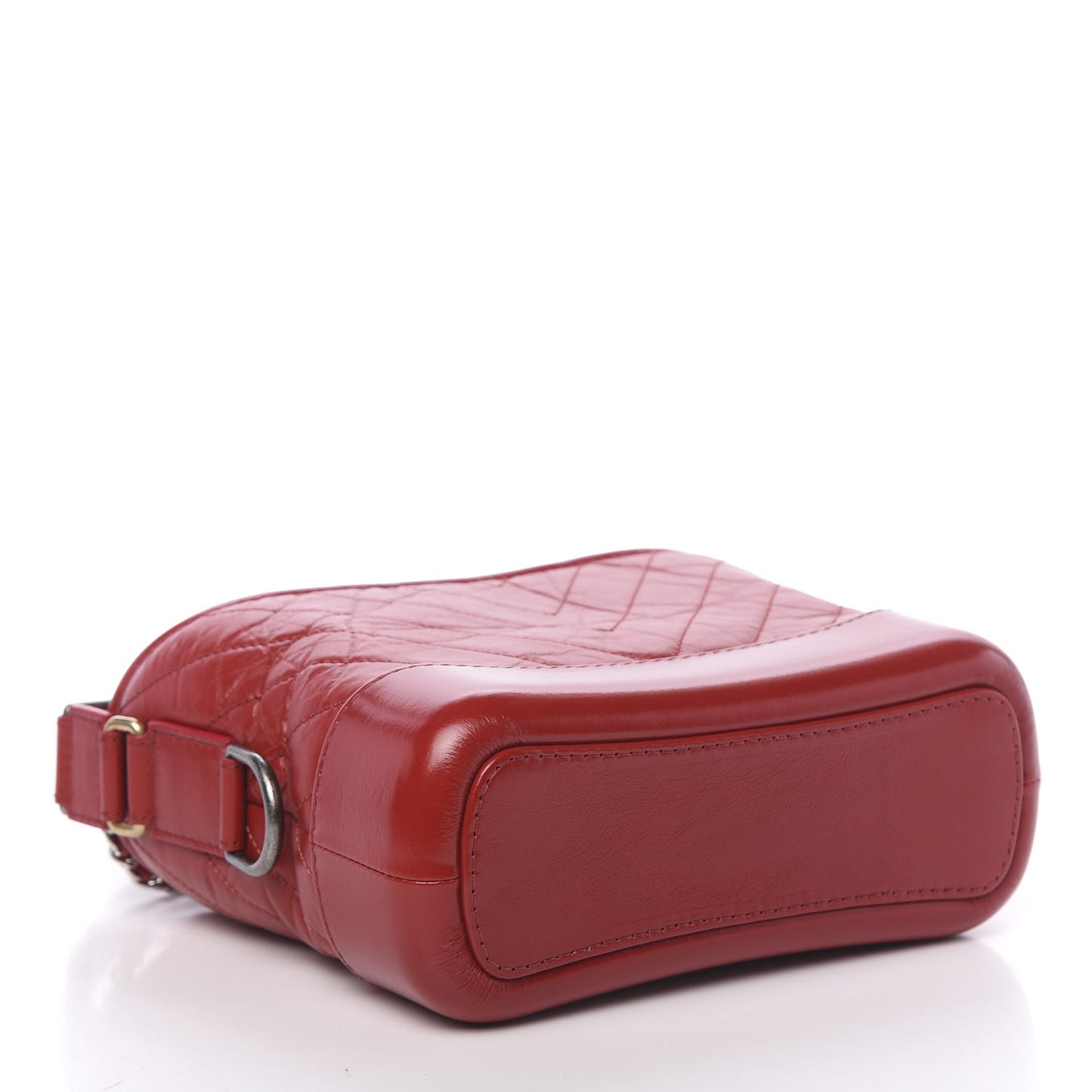 Aged Calfskin Chevron Quilted Small Gabrielle Hobo Red