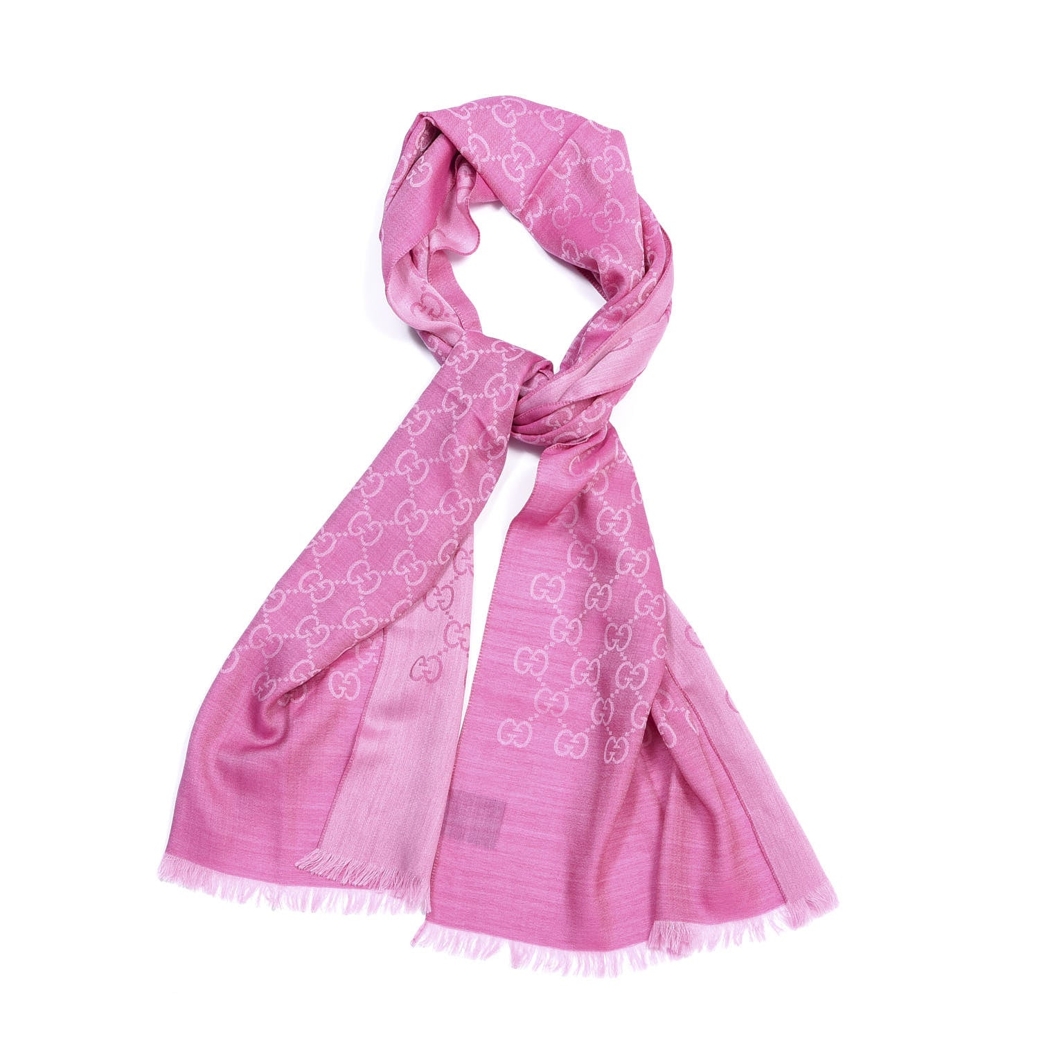 Gucci Wool Silk GG Monogram GGNat Scarf Roseate 1 of 4