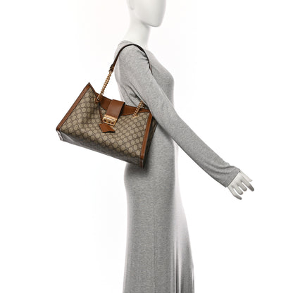 Gucci GG Supreme Monogram Medium Padlock Tote Beige Cuir 2 of 11
