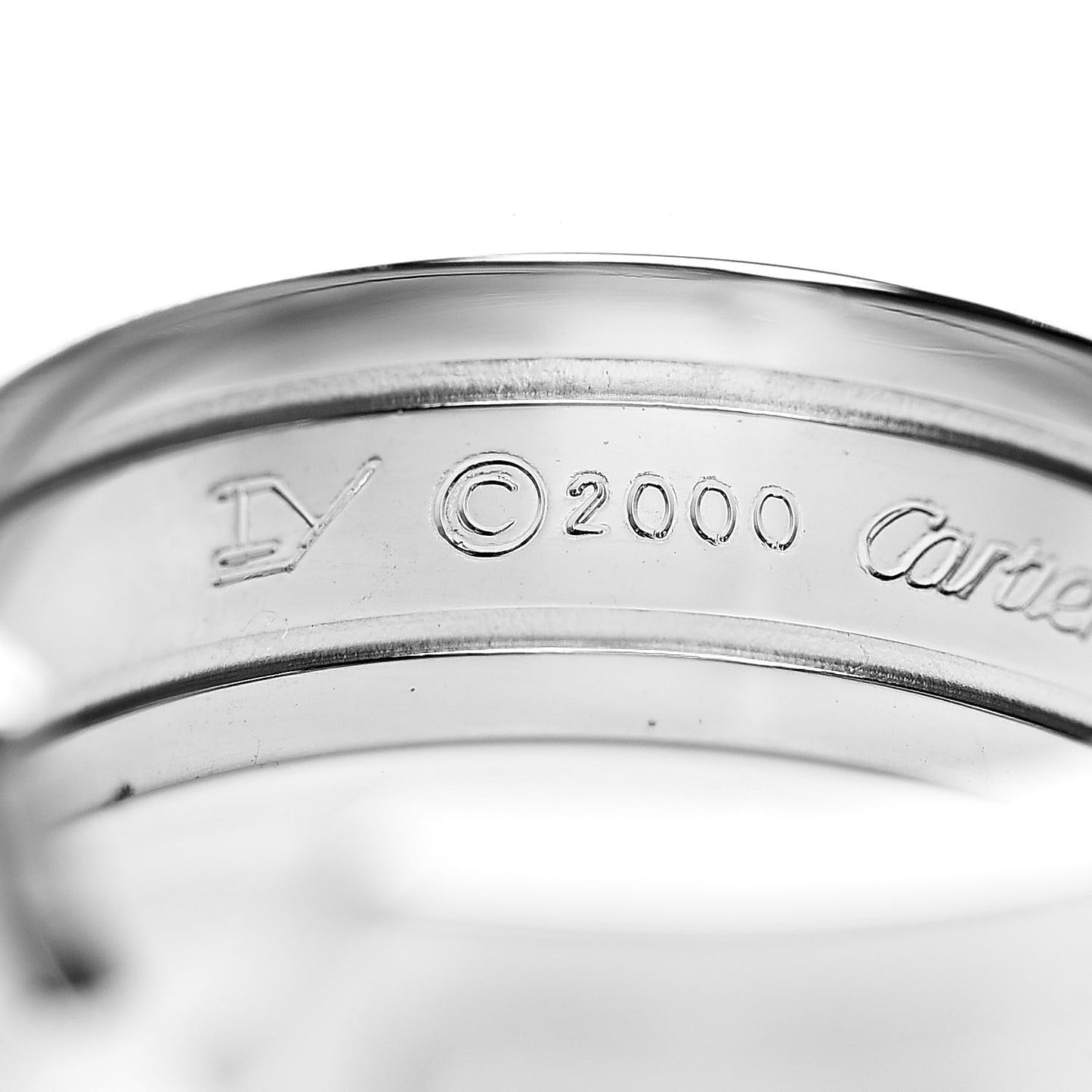 18K White Gold 6.5mm C De Ring 52 6
