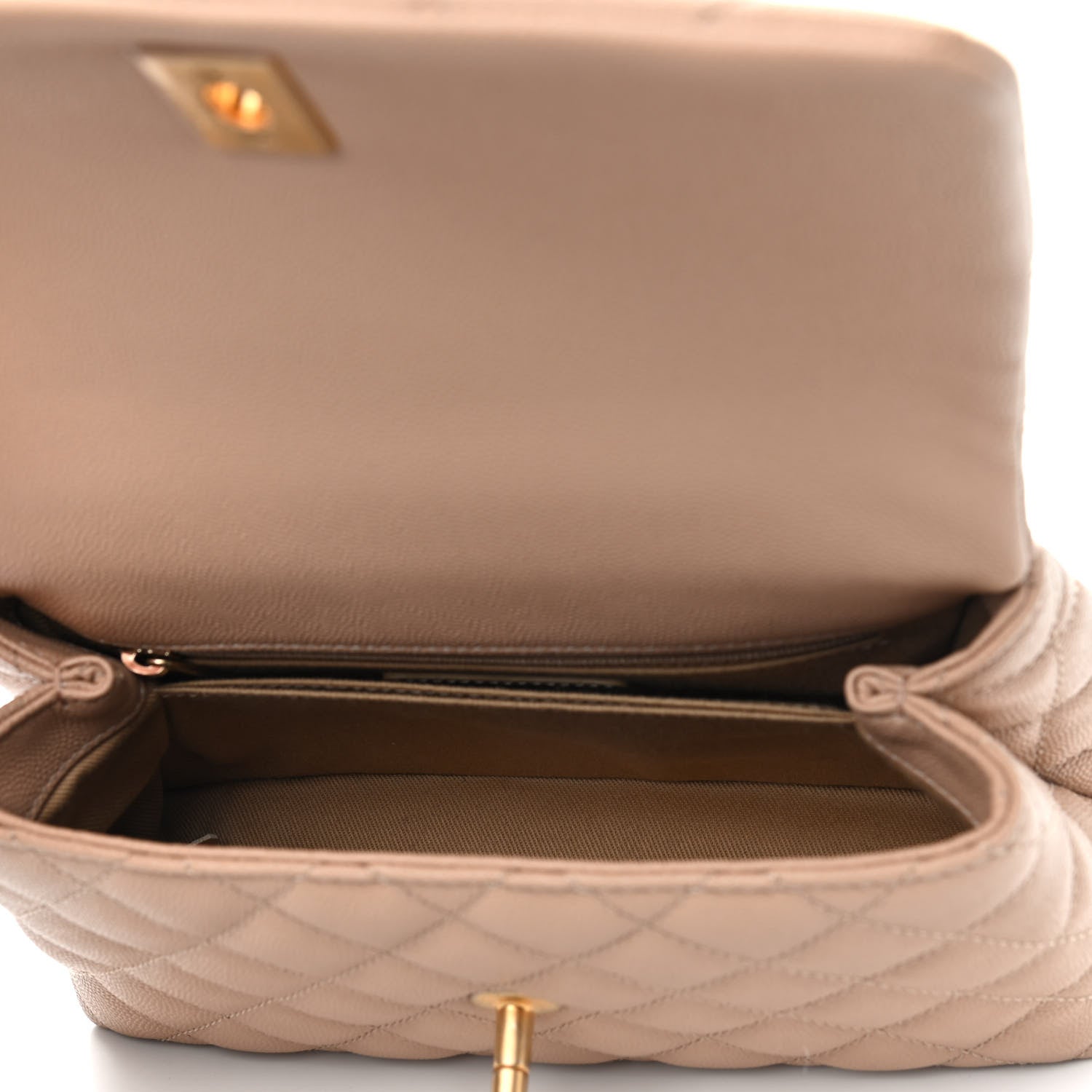 Chanel Caviar Lizard Embossed Quilted Mini Coco Handle Flap Beige 5 of 9