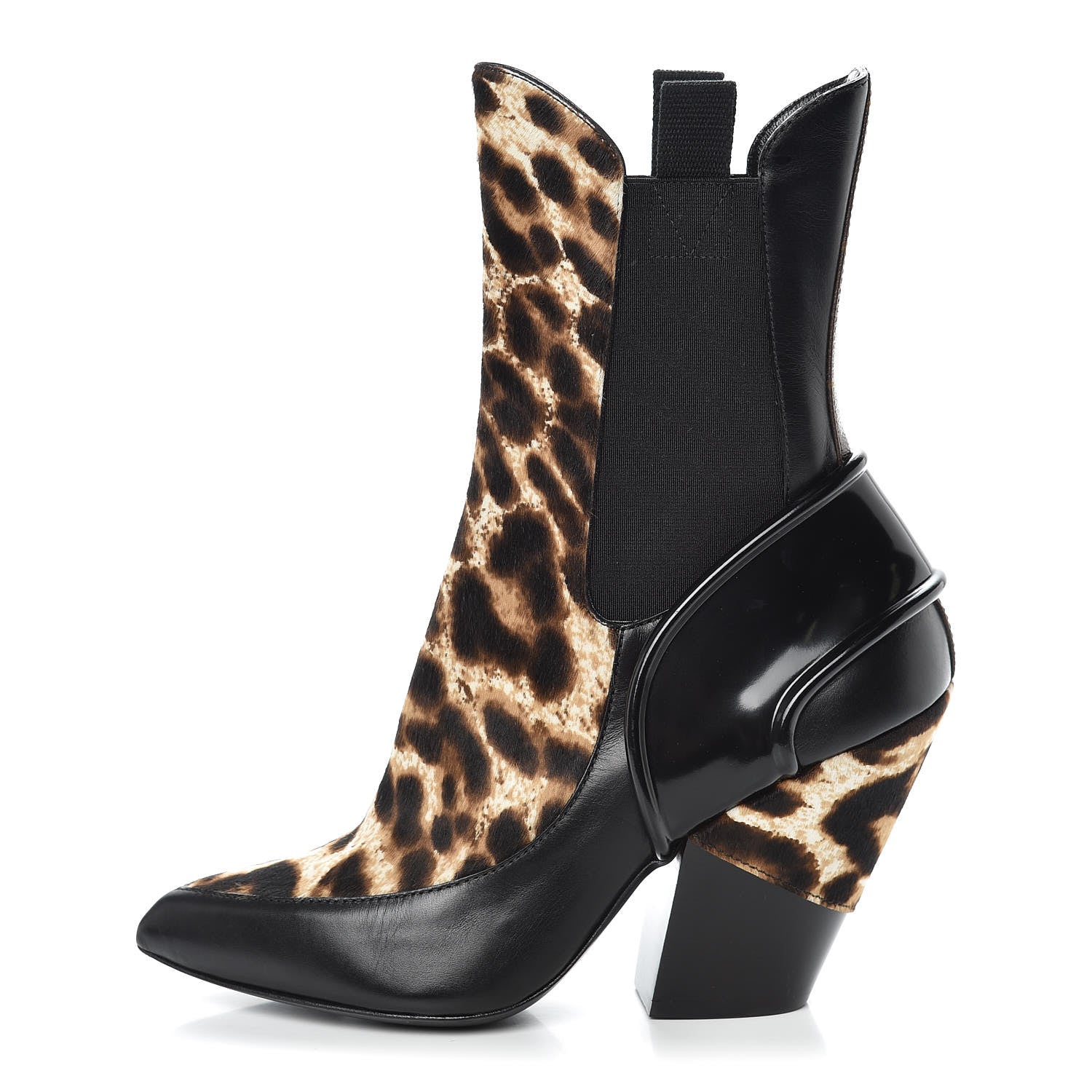 Louis Vuitton Calfskin Patent Pony Hair Fireball Ankle Boots 37 Leopard 1 of 8