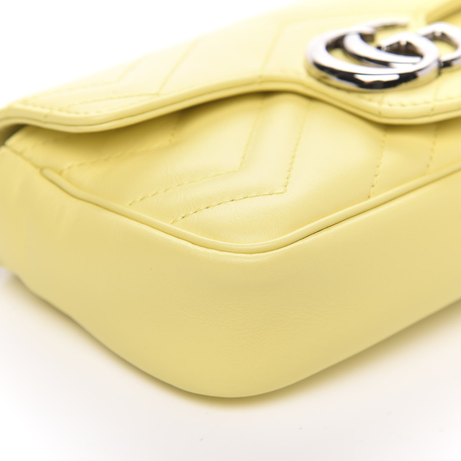 Gucci Calfskin Matelasse Super Mini GG Marmont Shoulder Bag Banana 8 of 10