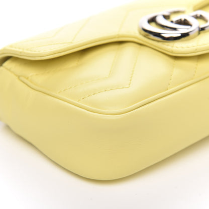 Gucci Calfskin Matelasse Super Mini GG Marmont Shoulder Bag Banana 8 of 10