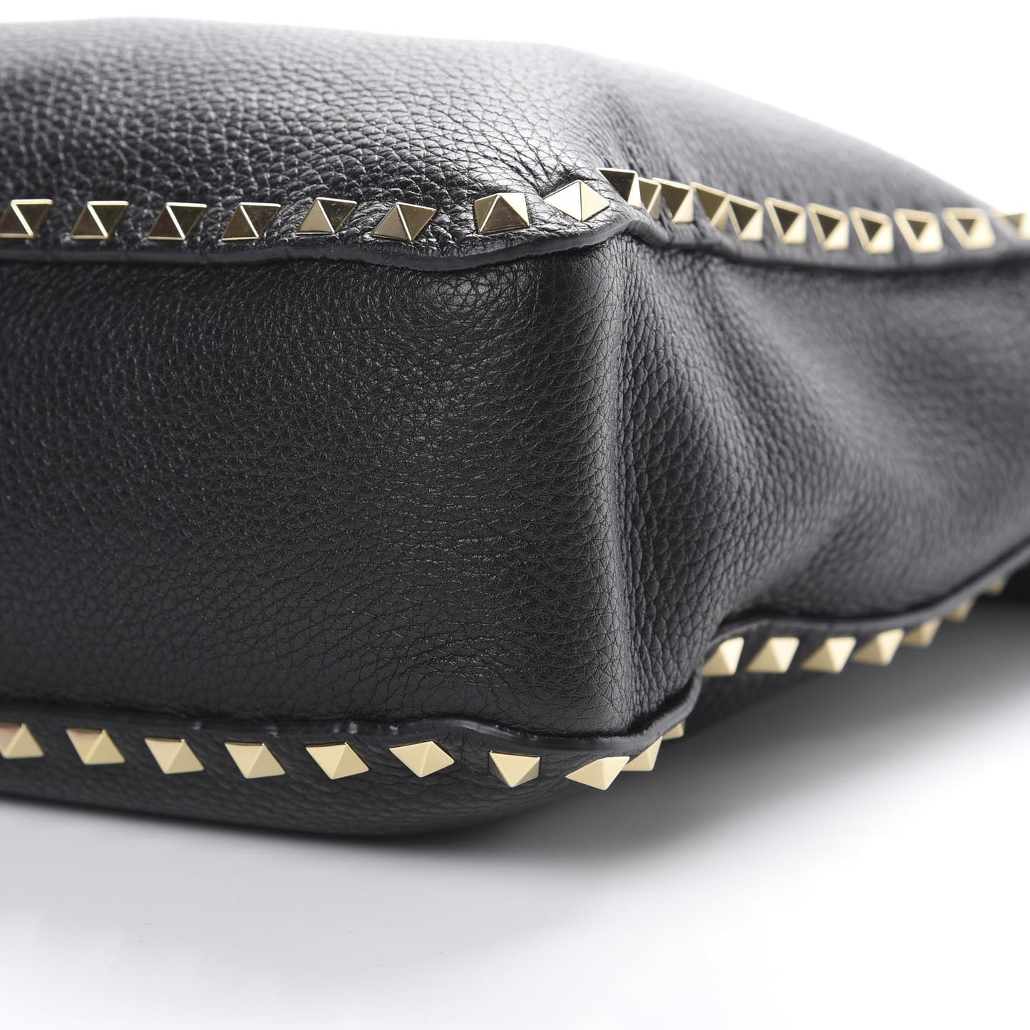 Pebbled Calfskin Small Rockstud Flip-Lock Messenger Bag Black