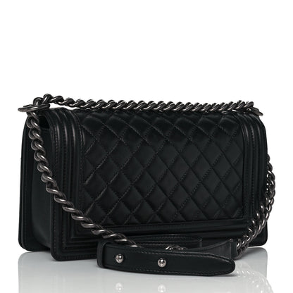 Chanel Lambskin Quilted Medium Boy Flap Black 3 of 18