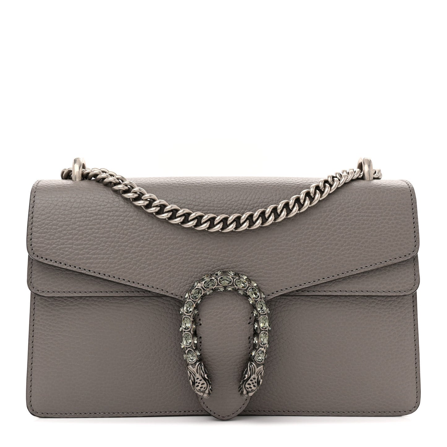 Pebbled Calfskin Small Dionysus Shoulder Bag Dusty Grey