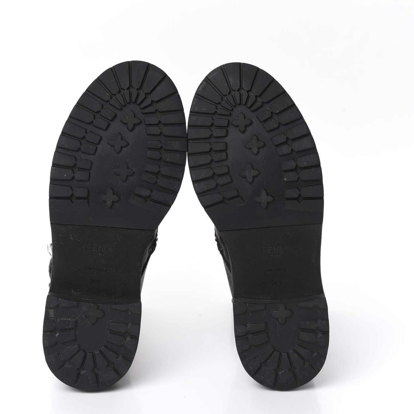 Calfskin Combat Boots 36.5 Black