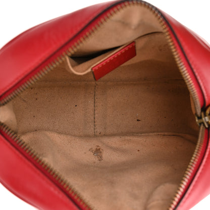 Gucci Calfskin Matelasse Mini GG Marmont Chain Shoulder Bag Hibiscus Red 5 of 11