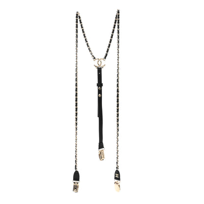 Chanel Calfskin CC Chain Suspenders S Black 1 of 3