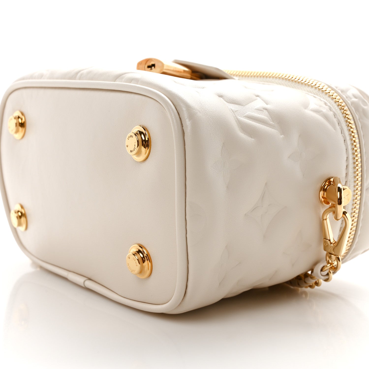 Louis Vuitton Lambskin Embossed Monogram Vanity PM Cream 10 of 11