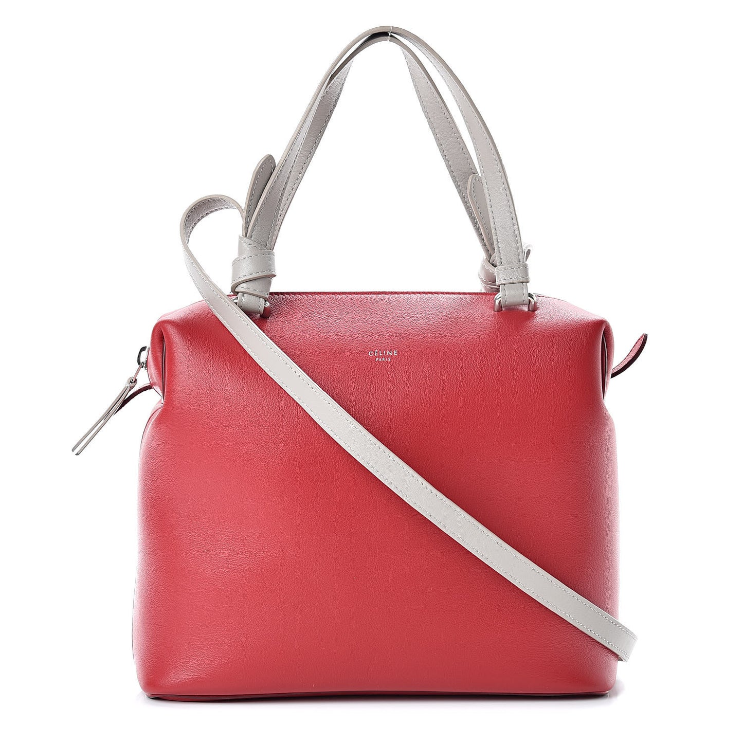 Lambskin Small Soft Cube Satchel Bright Red