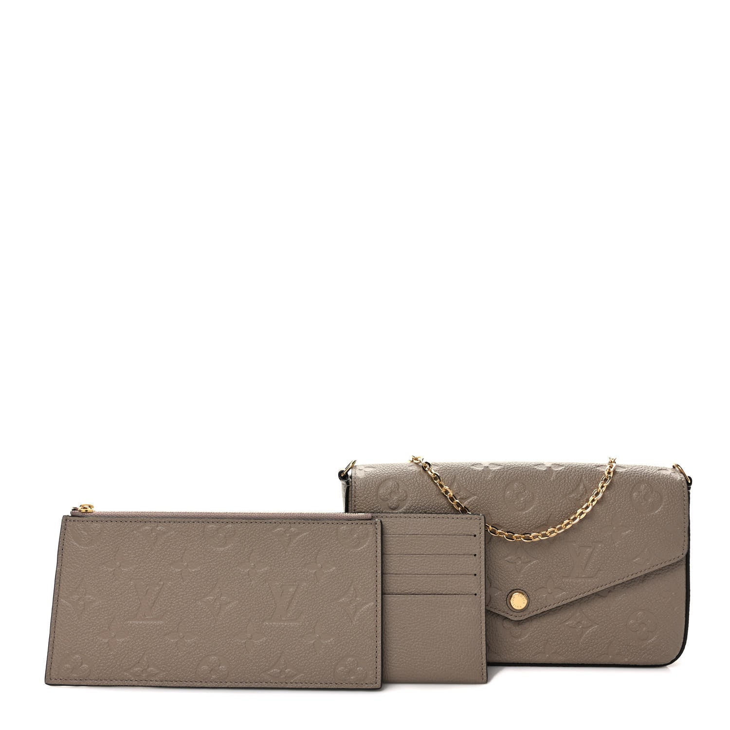 Louis Vuitton Empreinte Pochette Felicie Chain Wallet Tourterelle 1 of 8