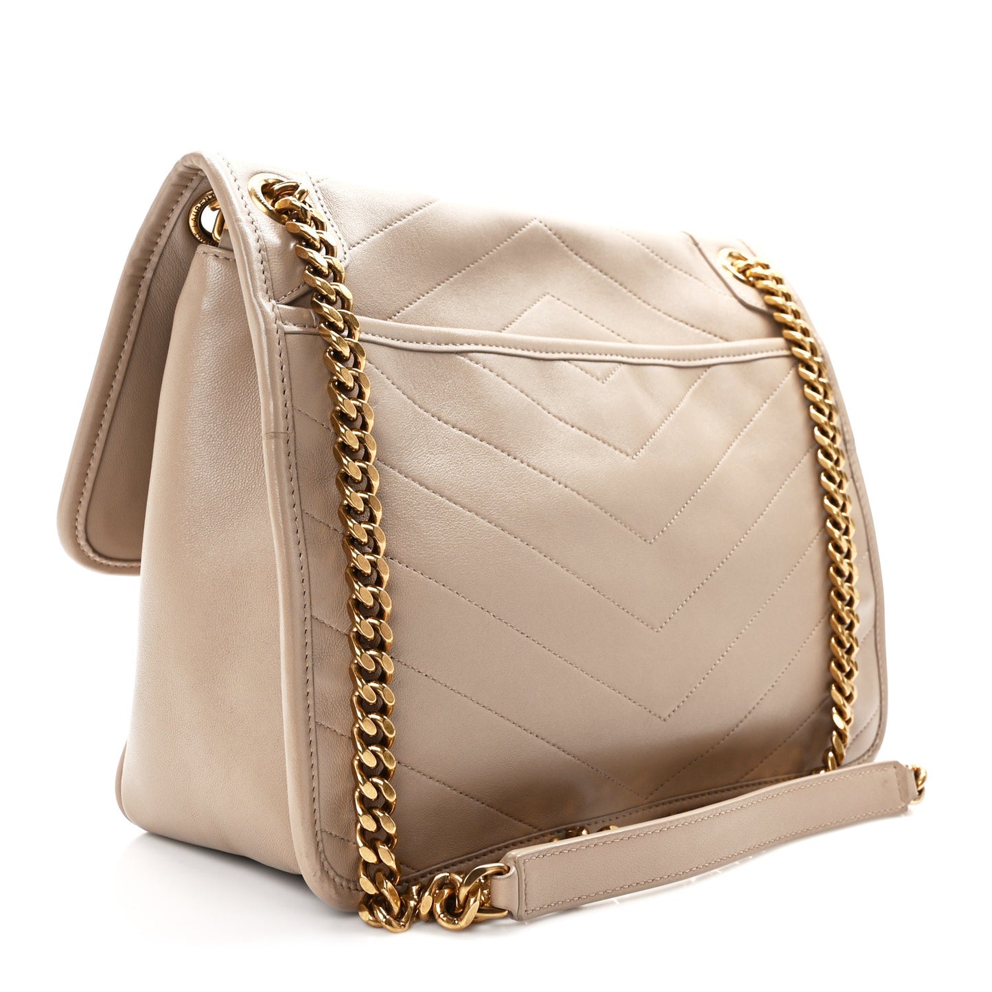 Lambskin Matelasse Monogram Medium Niki Chain Satchel Dark Beige