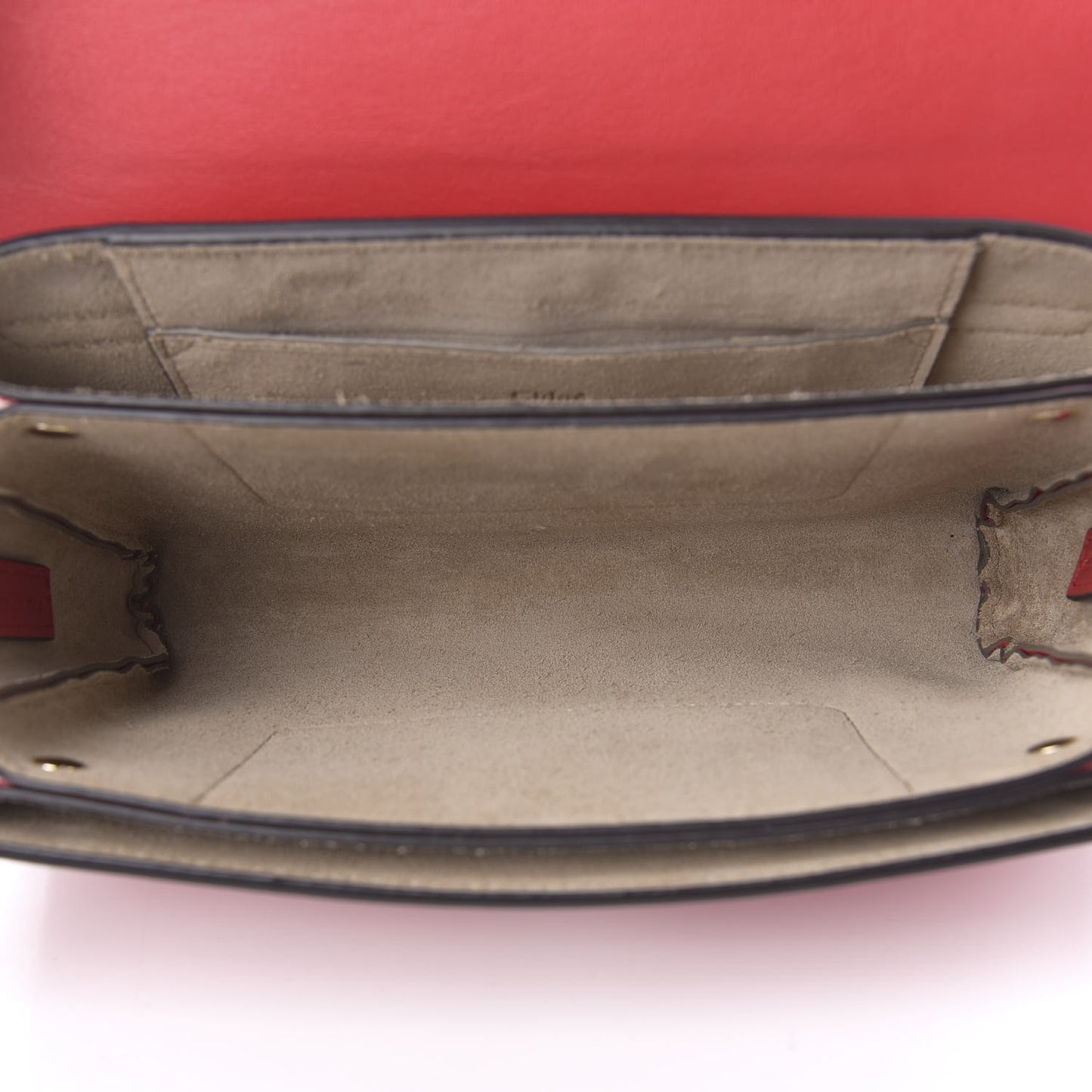 Suede Calfskin Small Faye Shoulder Bag Sepia Red