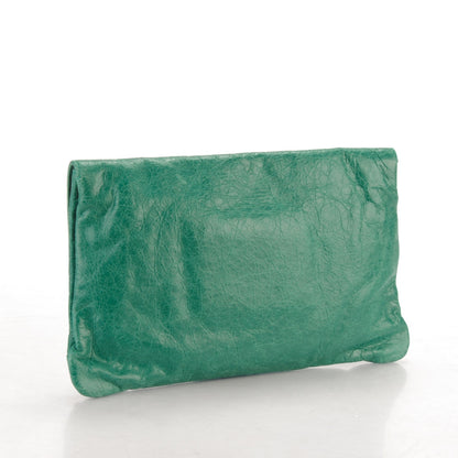 Balenciaga Agneau Classic Hardware Flap Clutch Vert Sauge 3 of 7