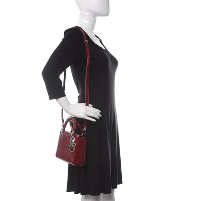 Christian Dior Patent Cannage Mini Lady Dior Red 2 of 10