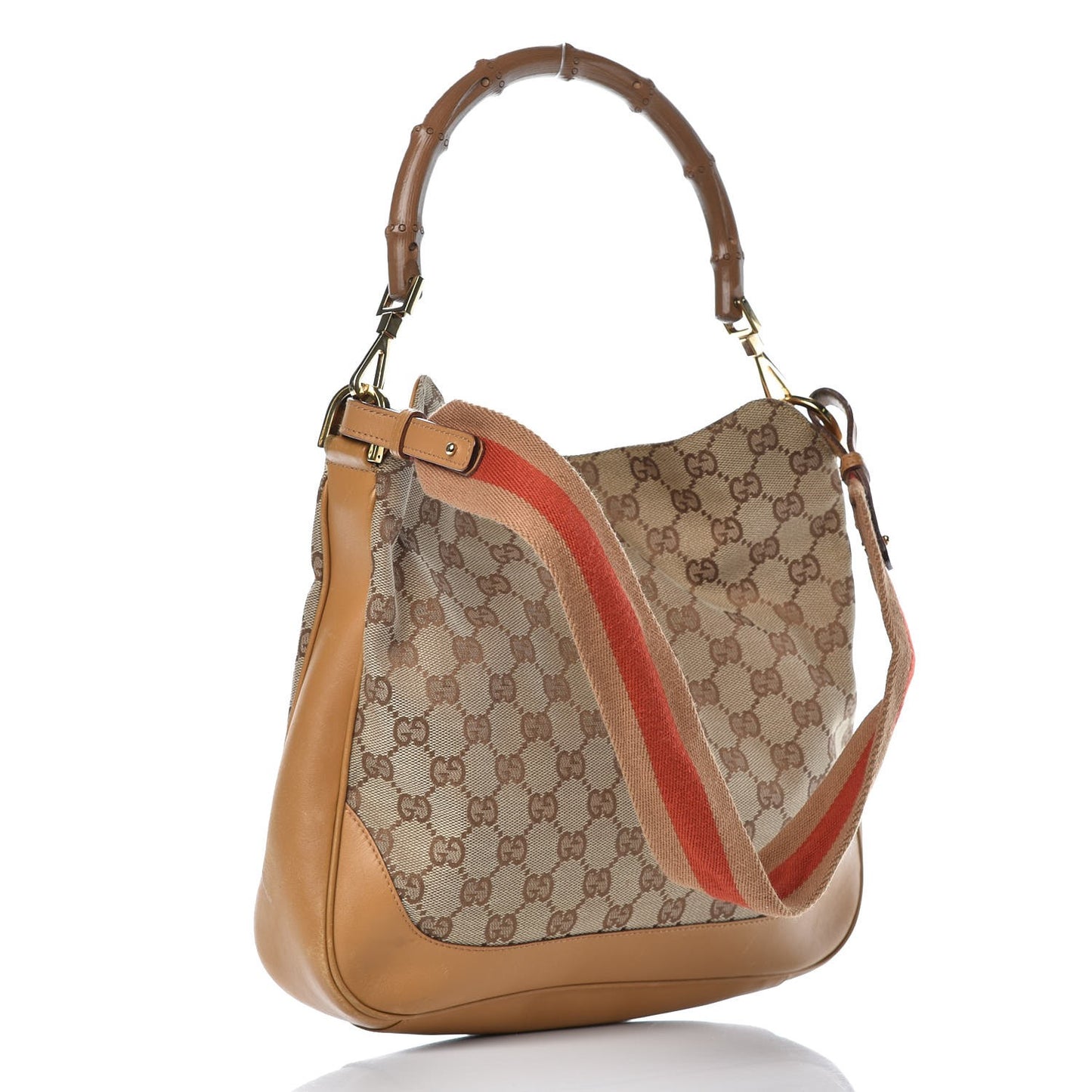 Monogram Bamboo Top Handle Bag Tan