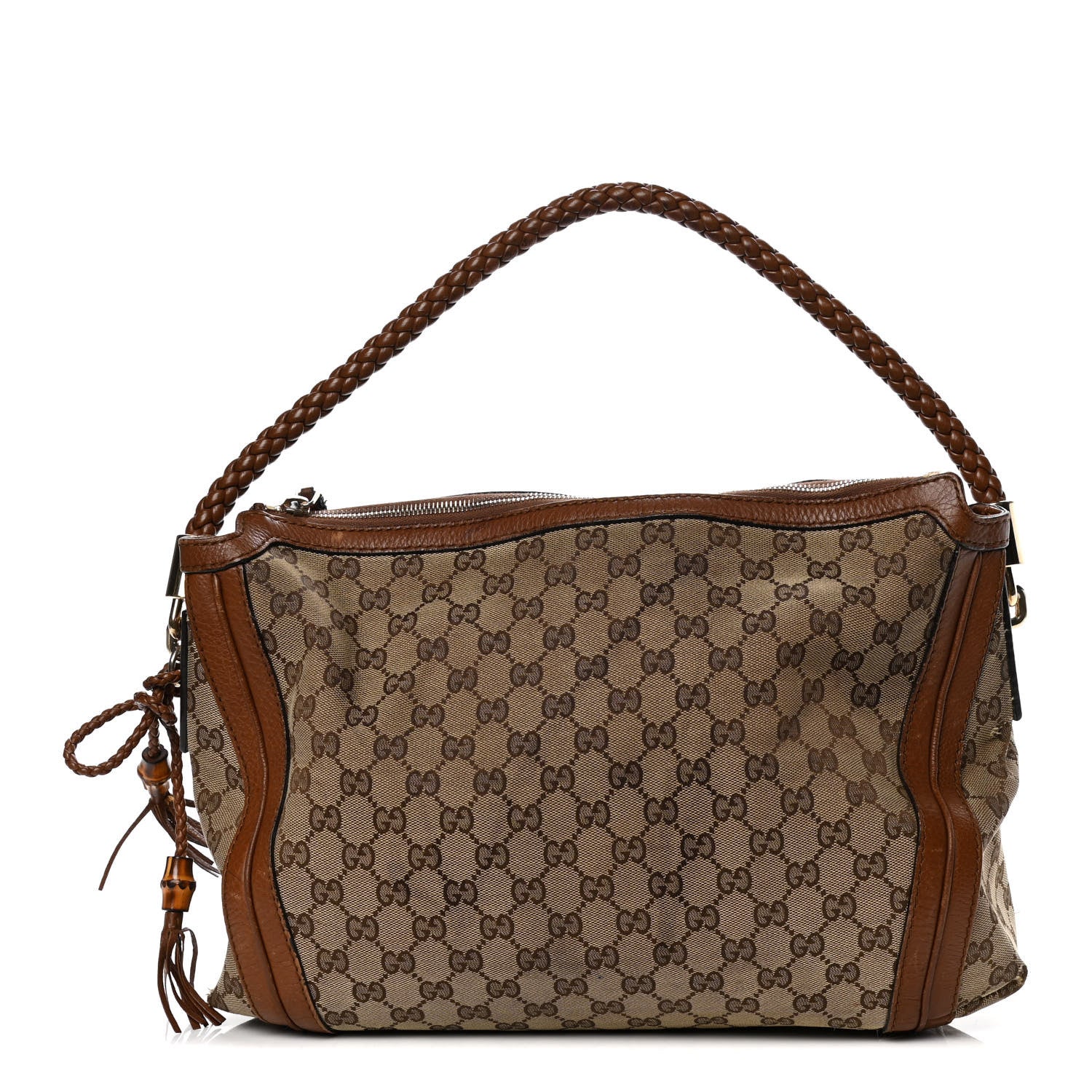 Gucci Monogram Cellarius Calfskin Medium Bella Hobo Beige Ebony Cuir 1 of 16