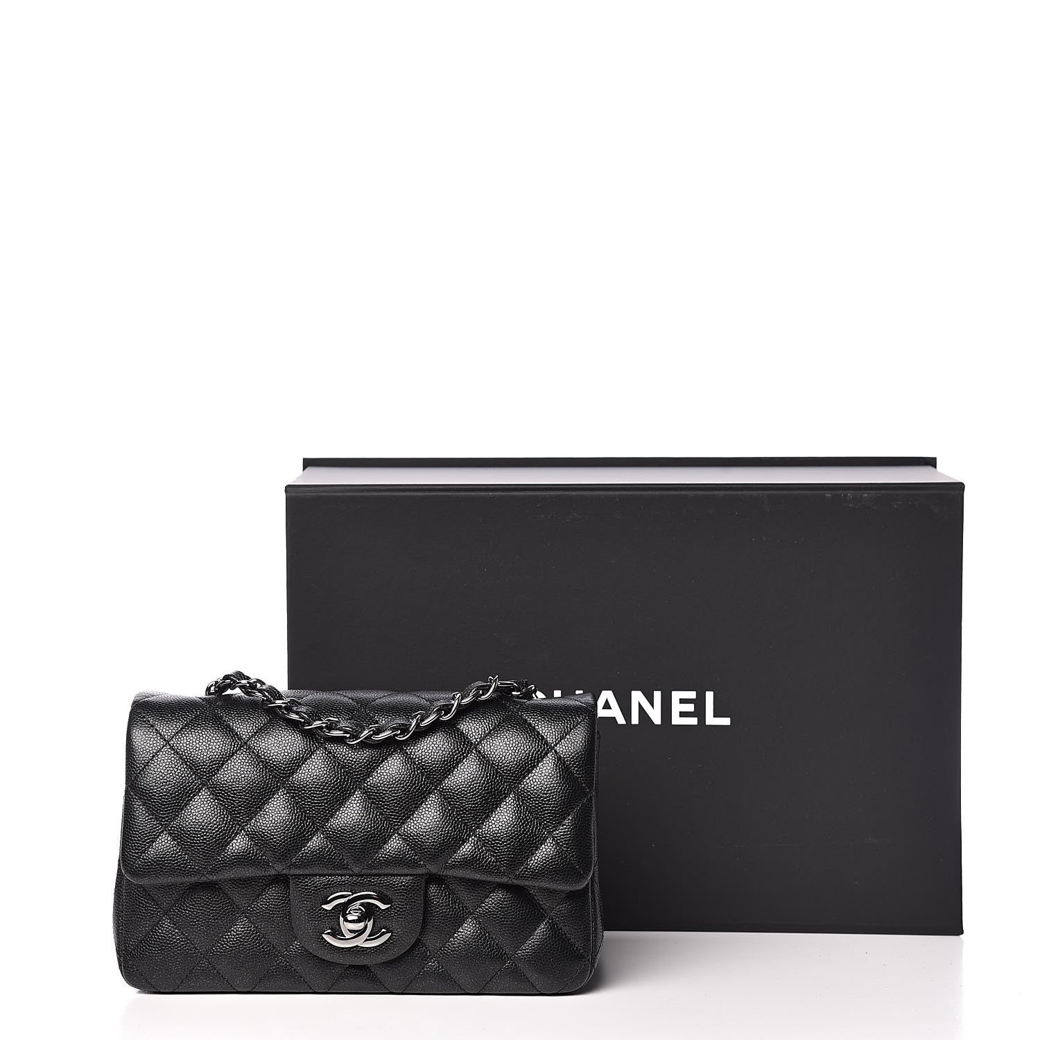 Chanel Iridescent Caviar Quilted Mini Rectangular Flap Black 10 of 10
