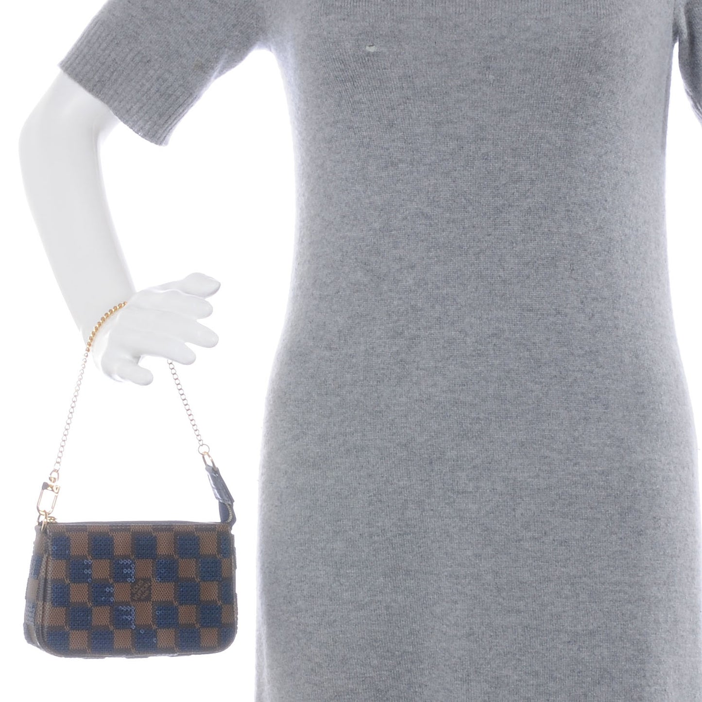 Damier Paillettes Mini Pochette Blue