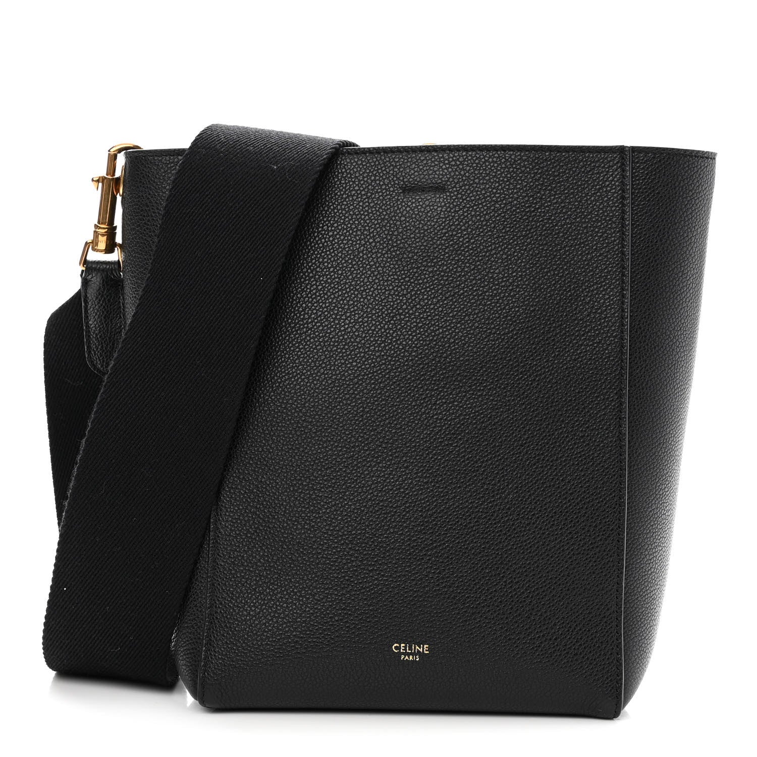 Celine Soft Grained Calfskin Small Sangle Bucket Bag Black 1 of 9