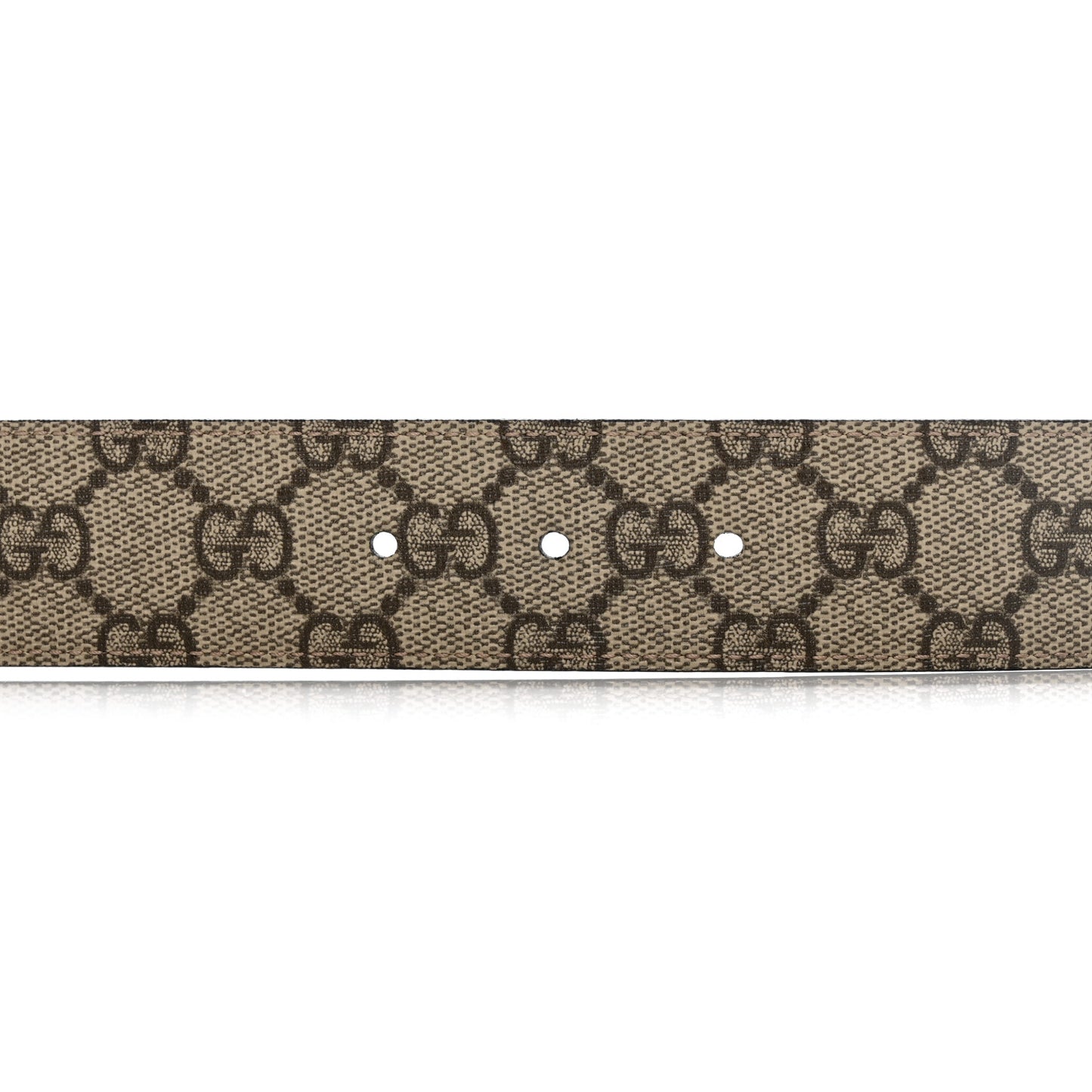 GG Supreme Monogram Plutone Calfskin Double G Reversible 37mm Belt 100 40 Beige Ebony New Acero