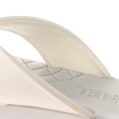 Chanel Fabric CC Thong Sandals 41 White 11 of 12