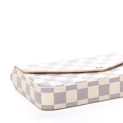 Louis Vuitton Damier Azur Pochette Felicie Chain Wallet Rose Ballerine 5 of 9