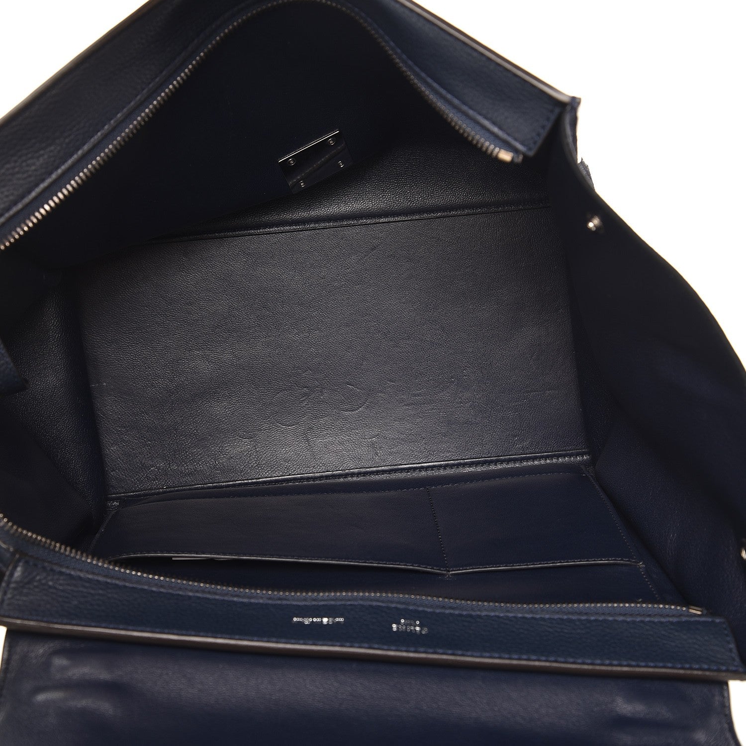 Celine Drummed Calfskin Suede Medium Trapeze Navy 6 of 15