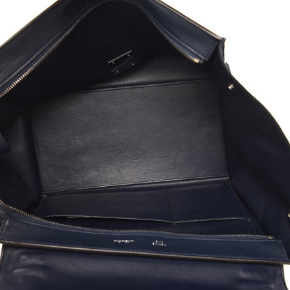 Celine Drummed Calfskin Suede Medium Trapeze Navy 6 of 15