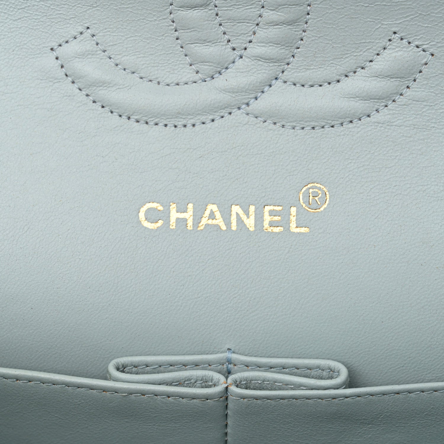 Chanel Lambskin Quilted Medium Double Flap Light Blue 6 of 16
