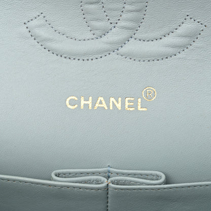 Chanel Lambskin Quilted Medium Double Flap Light Blue 6 of 16