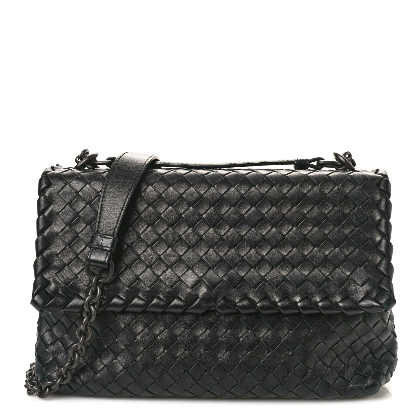 Nappa Intrecciato Small Olimpia Shoulder Bag Black