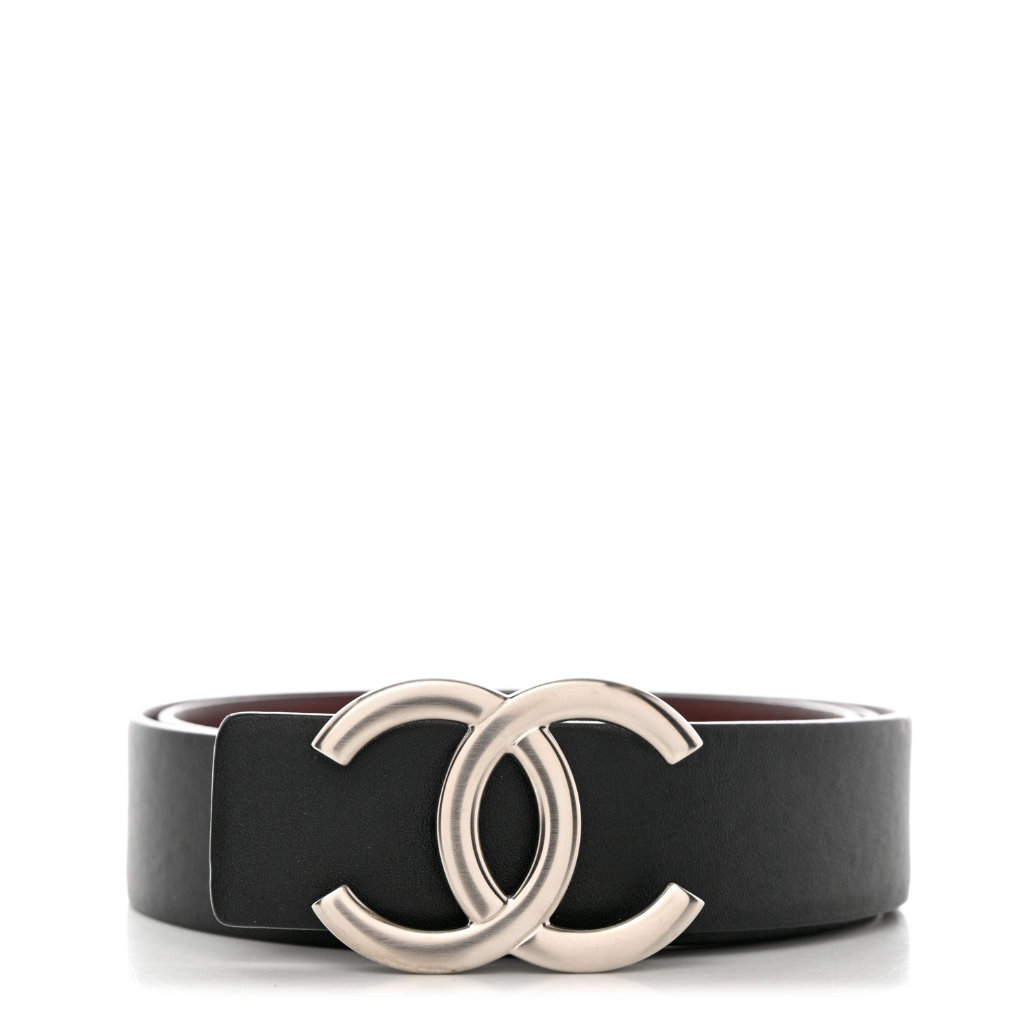 Chanel Calfskin CC Reversible Belt 80 32 Black Burgundy 1187488 ...