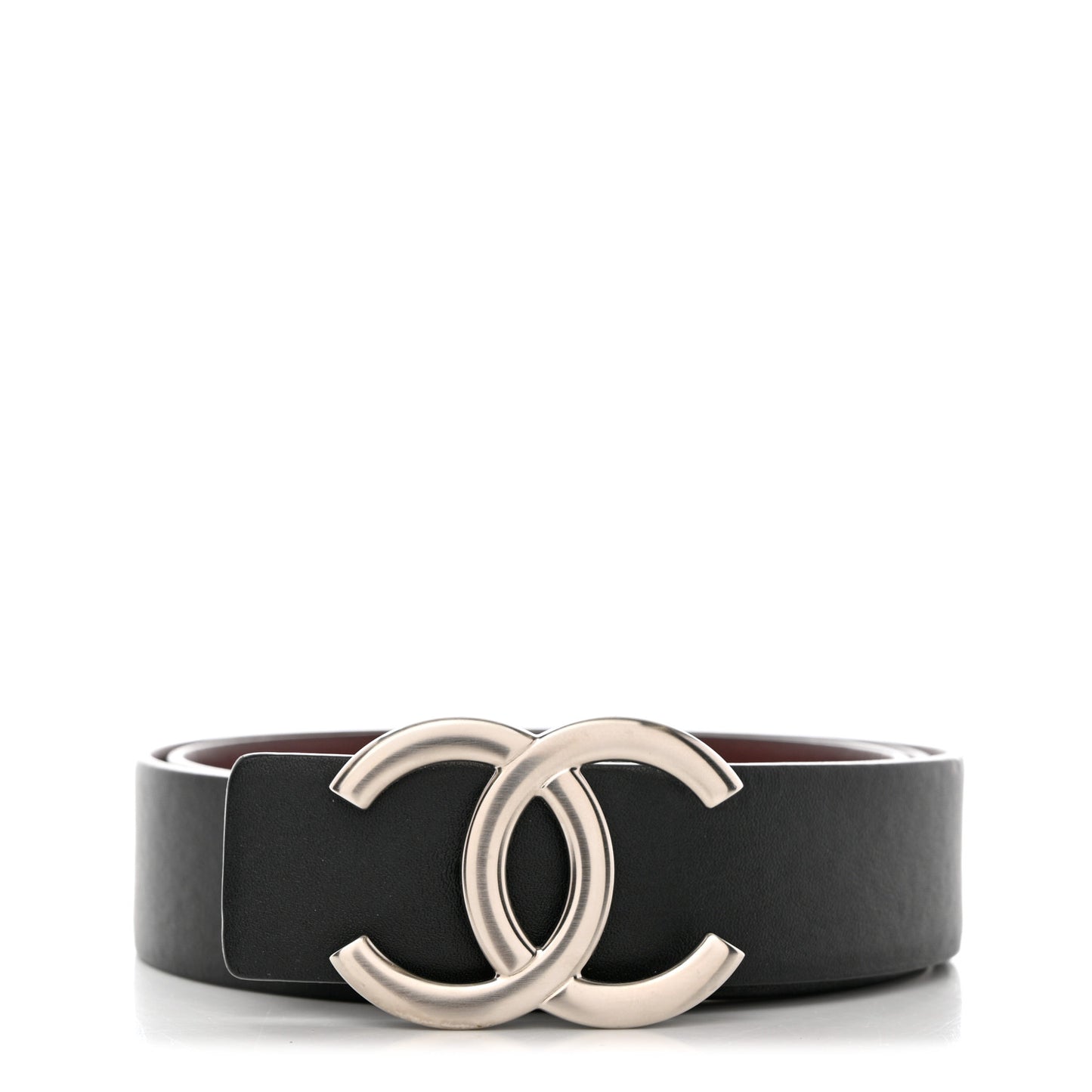 Calfskin CC Reversible Belt 80 32 Black Burgundy