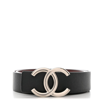 Chanel Calfskin CC Reversible Belt 80 32 Black Burgundy 1 of 10