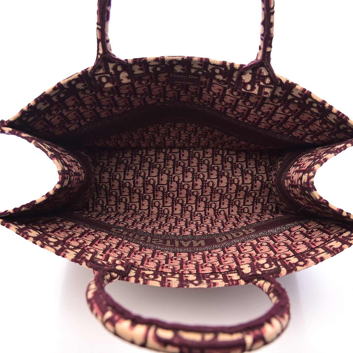 Oblique Large Book Tote Burgundy Multicolor