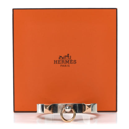 Hermes Sterling Silver 18K Rose Gold PM Collier De Chien Bracelet SH 5 of 5