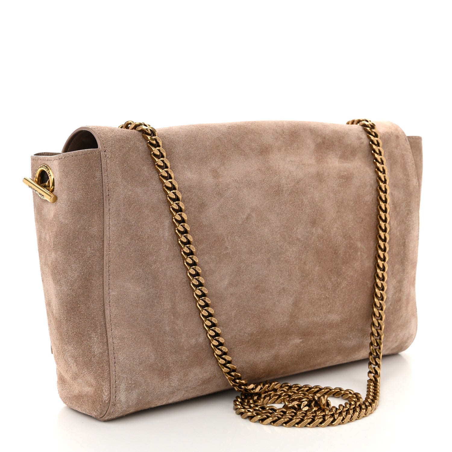 Saint Laurent Smooth Calfskin Suede Medium Reversible Monogram Kate Satchel Taupe 4 of 16